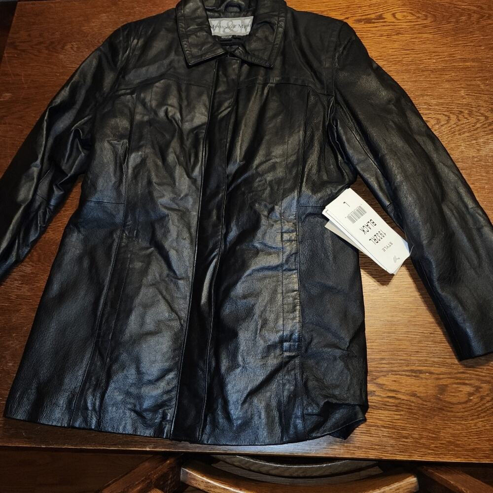 MONROE & MAIN NWT WOMENS SIZE LARGE 100% LEATHER JACKET COAT